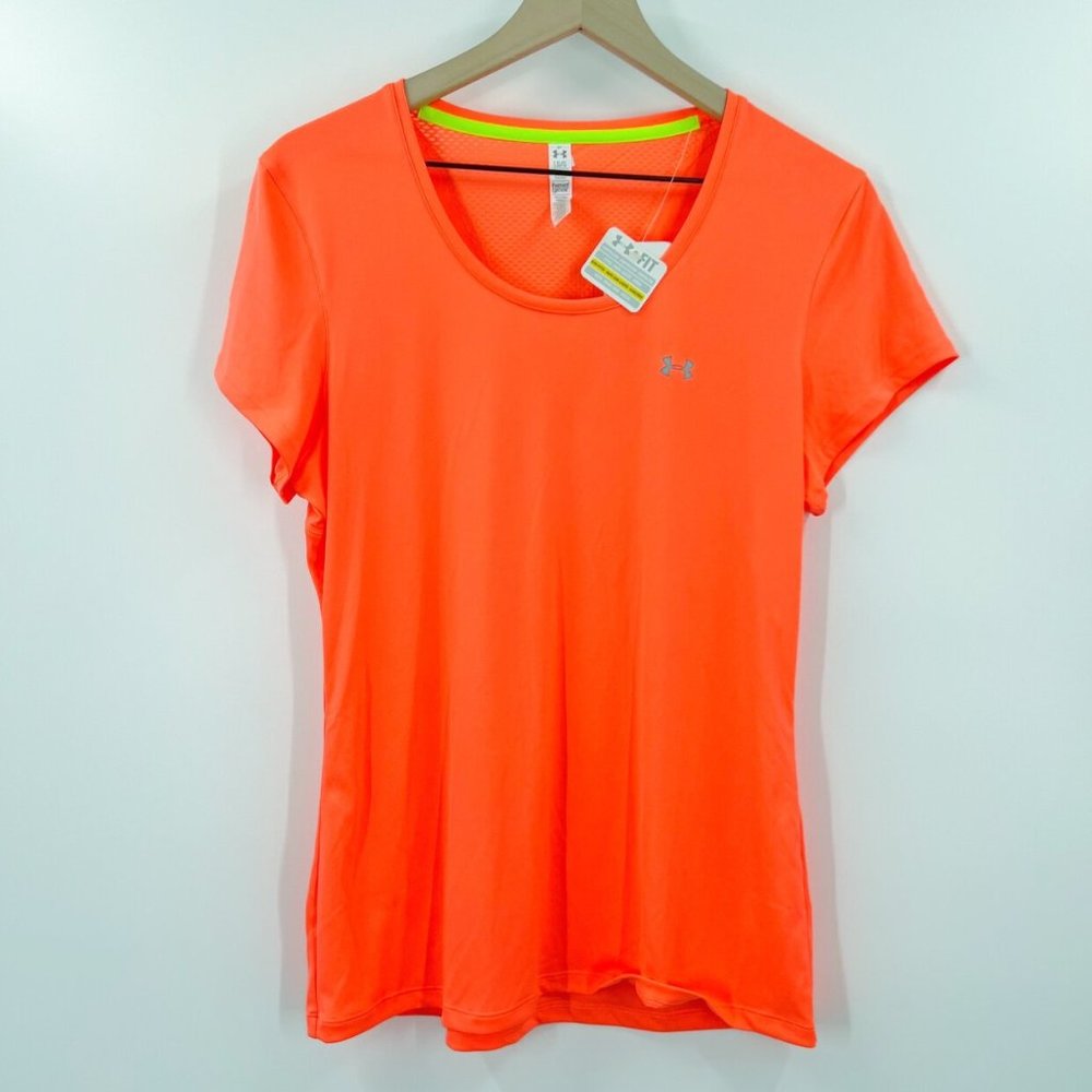 Under Armour Orange Running Heat Gear Tee